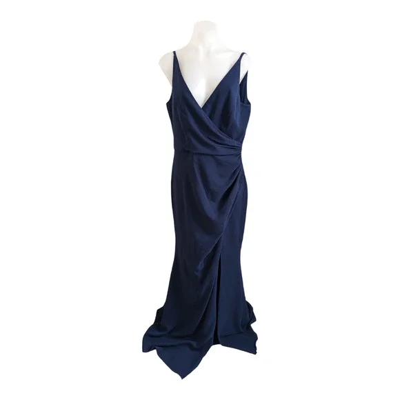 open lace back dress Dress The Population Jordan Side Ruched Gown - Sky Multi